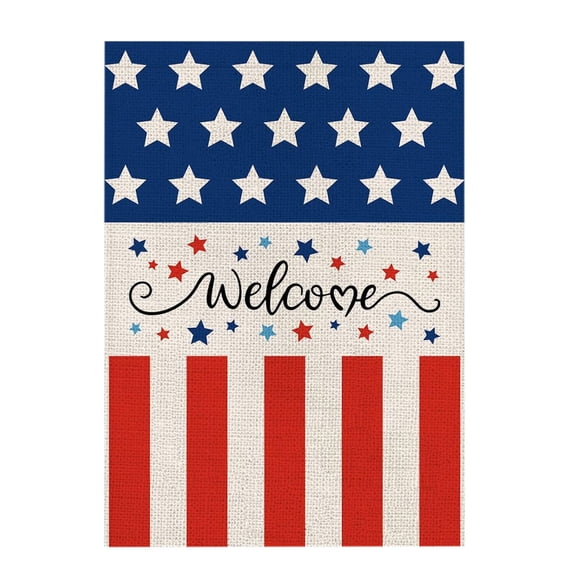 LanSuare 4th of July Decorations Garden Flag American Flag Vertical Double Sided Blue Red Star Independence Day Memorial Day Yard Outside Decoration