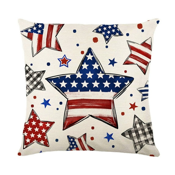LanSuare 4th of July Decorations Pillow Covers Freedom Stars Stripes Cushion Case for Sofa Couch Bed Home Outdoor Car