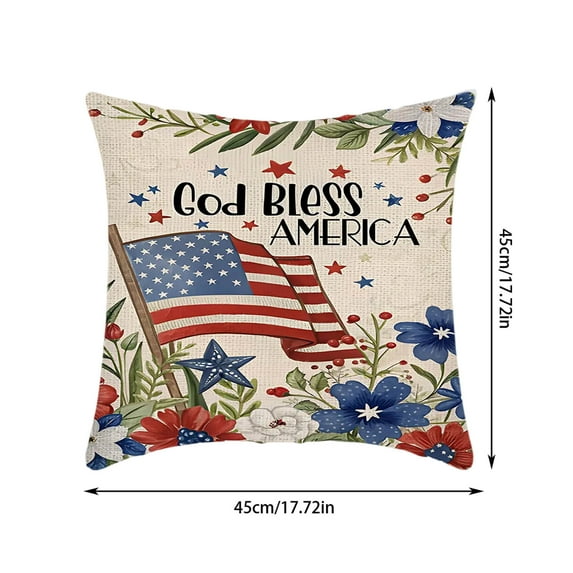 LanSuare 4th of July Pillow Covers American Flag Double Sides Print for Bedroom Sofa Living Room Couch Chair