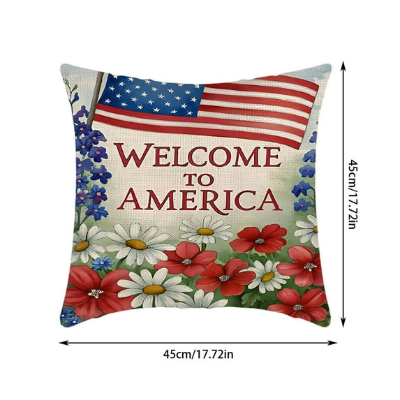 LanSuare 4th of July Pillow Covers American Flag Double Sides Print for Bedroom Sofa Living Room Couch Chair