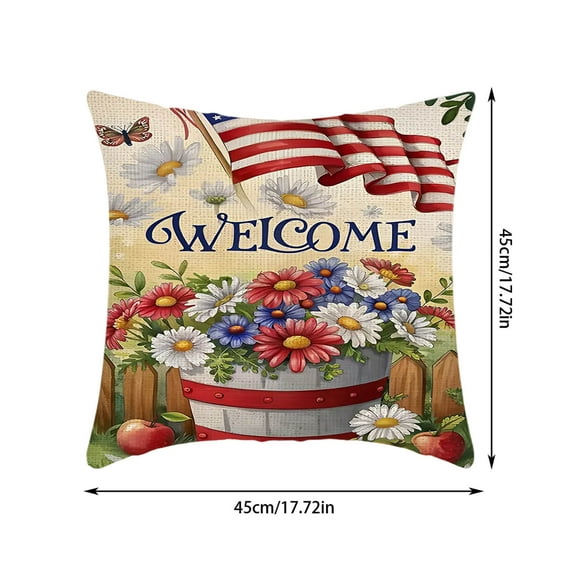 LanSuare 4th of July Pillow Covers American Flag Double Sides Print for Bedroom Sofa Living Room Couch Chair