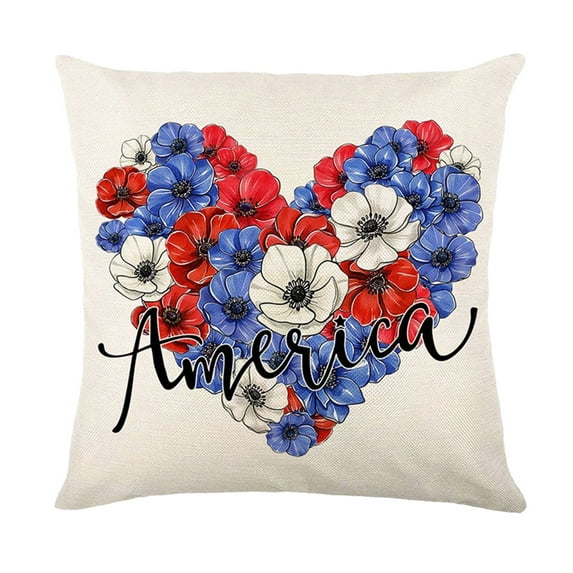 LanSuare 4th of July Pillow Covers American Stars Flag Double Sides Print for Bedroom Sofa Living Room Couch Chair