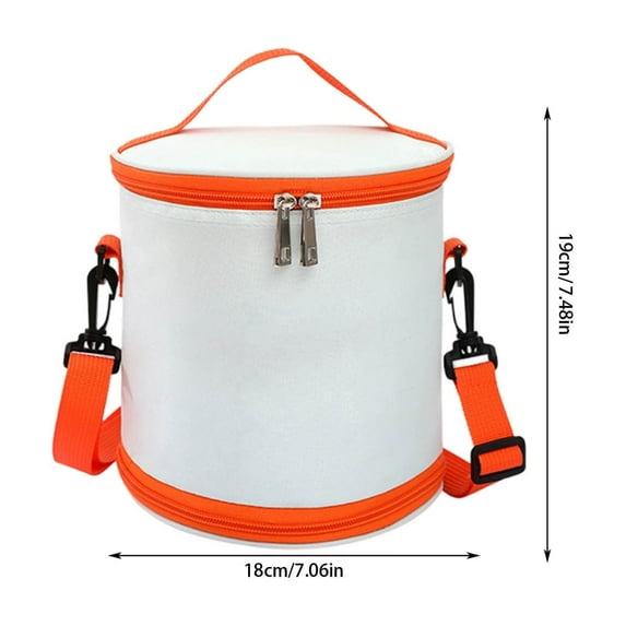 LanSuare Color Block Cylindrical Insulation Bag, Crossbody Bento Carrier for Work Lunch, Classroom Meals, Outdoor Picnic Storage