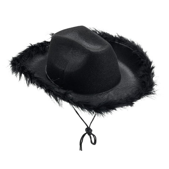 LanSuare Cowboy Hat, Fluffy Shapeable Wide Brim Cowboy Hat,Felt Cattleman Western Hats for Cowboys and Cowgirls