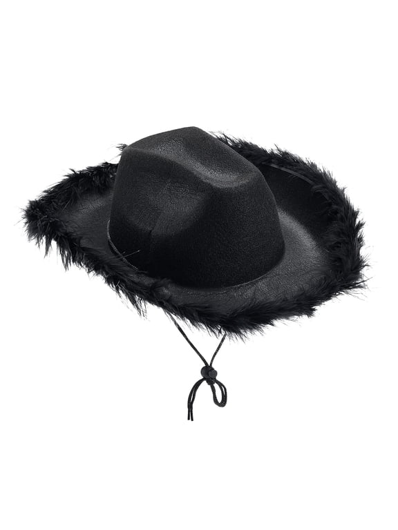 Cowboy Hat, Fluffy Shapeable Wide Brim Cowboy Hat,Felt Cattleman Western Hats for Cowboys and Cowgirls