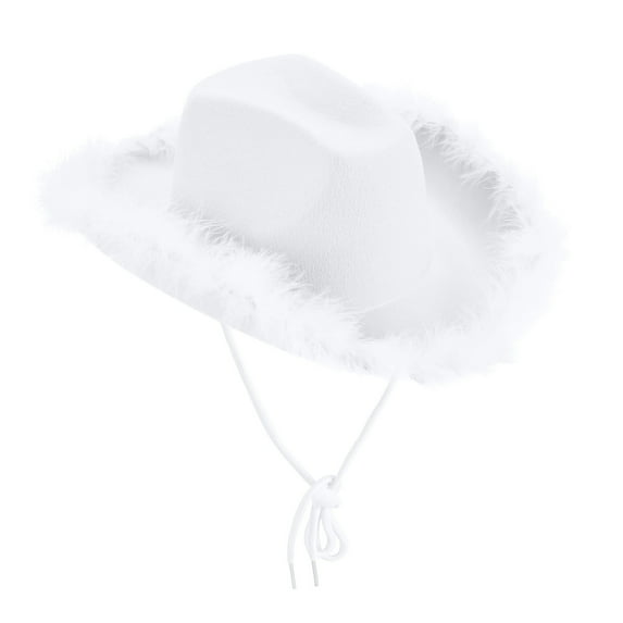 LanSuare Cowboy Hat, Fluffy Shapeable Wide Brim Cowboy Hat,Felt Cattleman Western Hats for Cowboys and Cowgirls