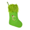 thumbnail image 1 of LanSuare Cristmas Stockings with Initials, 18.5Inches Large Letter Knit Green Christmas Stocking, Soft Green Cuff Stocking for Family Holiday Decorations, Xmas Tree Fireplace(C), 1 of 6