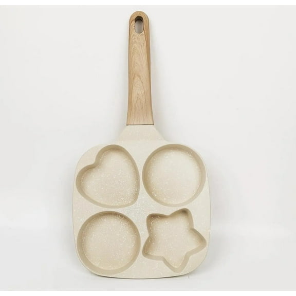 LanSuare Egg Pan Omelette Pan, 4-Cup Nonstick Granite Omelette Skillet,Pancake Pan and Healthy Egg Cooker Suitable for Gas Stove & Induction Cookware