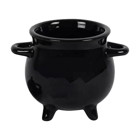 LanSuare Halloween Decorations Ceramic Witch Cauldron, Soup Bowl Crucible Decor, Suitable for Halloween, Holiday Dress Up, Kitchen Displays