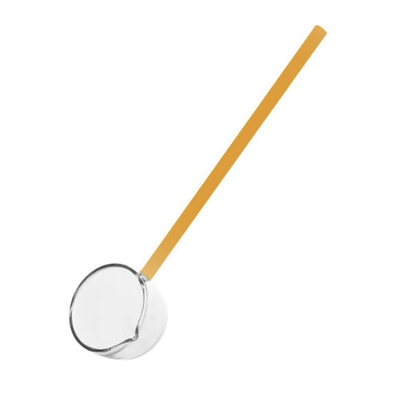 LanSuare Heat Glass Ladle, High Borosilicate Heat-Resistant Spoon, Direct Flame Proof Hot Oil Ladle, for Cooking, Frying, Kitchen