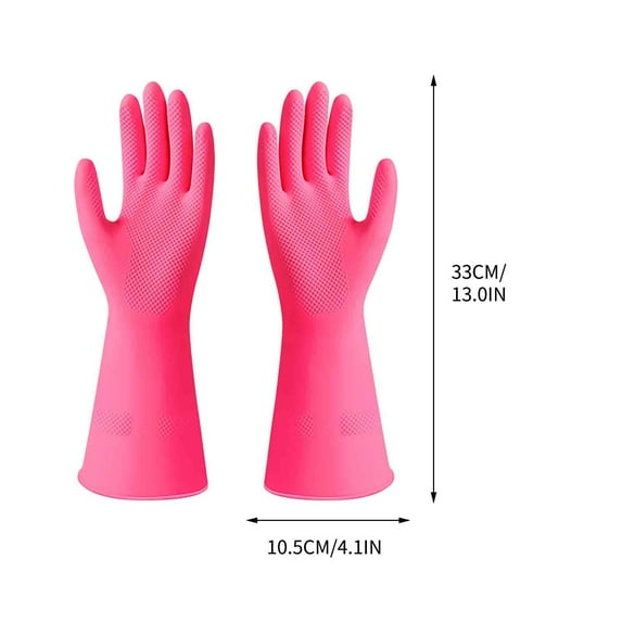 LanSuare Heavy-Duty Cleaning Gloves, Thickened Rubber Dishwashing Pair, Household Chores, Chemical-Resistant, Long Cuff Protection