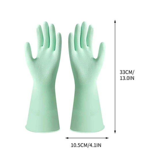 LanSuare Heavy-Duty Cleaning Gloves, Thickened Rubber Dishwashing Pair, Household Chores, Chemical-Resistant, Long Cuff Protection