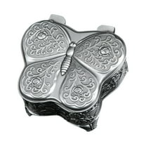 LanSuare Jewelry Box with Lid, Butterfly Shape Metal Storage Case, Multi-Layer Gift Organizer for Rings, Necklaces, Bracelet Collections
