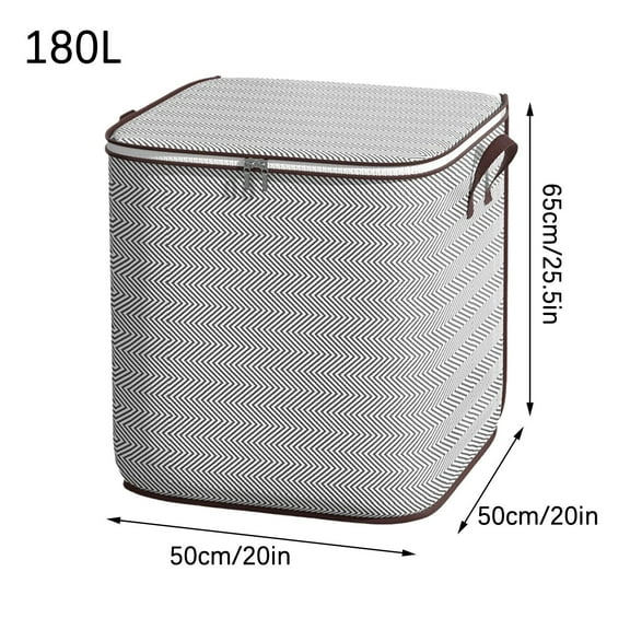 LanSuare Large Clothes Storage Bins, Foldable Fabric Clothing Organizer Box for Moving, Sweater Storage Cube with Lids and Zipper for Blankets, Clothes, Sheet