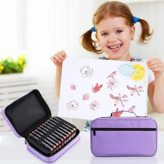 LanSuare Marker Storage Case, Large Capacity Organizer with Handle - Perfect for Artists, Classroom Supplies, Crafting Tools Transport