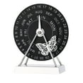 thumbnail image 1 of LanSuare Metal Rotatable Perpetual, Desk Calendar Vintage Wheel Design, Manual Date Elegant Butterfly Ornament for Home Office Workspace Decor, Black, 1 of 6