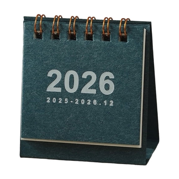 LanSuare Mini Desk Calendar 2026, 15 Month Standing Flip Mini Desktop Calendar with Memo Notes, Oct. 2025 - Dec.2028, Thick Paper Twin-Wire Binding for Home, Office, 2.7" x 2.5", Blue