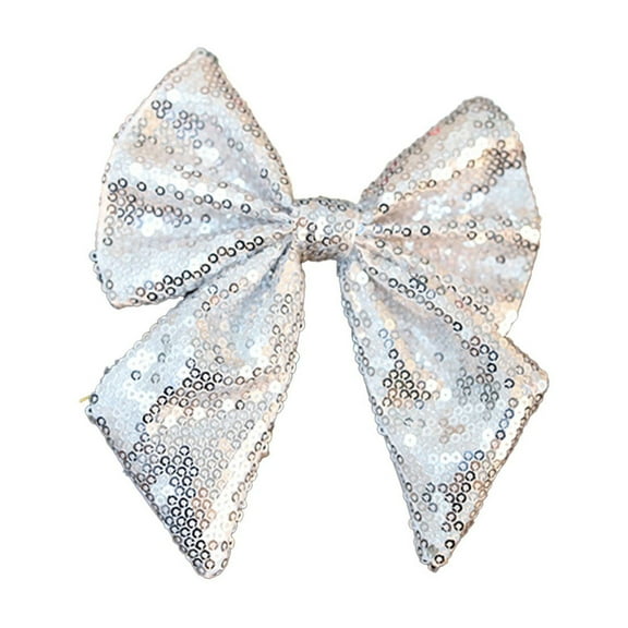 LanSuare Multicolour Christmas Bow Decorations, 9x7Inch Glitter Holiday Bows with Sequin Ties for Xmas Tree Topper, Wreath, DIY Crafts, Gift Wrapping, Party Decor Ornaments