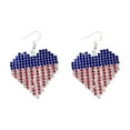 thumbnail image 1 of LanSuare Patriotic Heart Earrings, Red/White/Blue Rhinestone Design, Sparkling July 4th Accessories, Holiday Celebration Jewelry, 1 of 6
