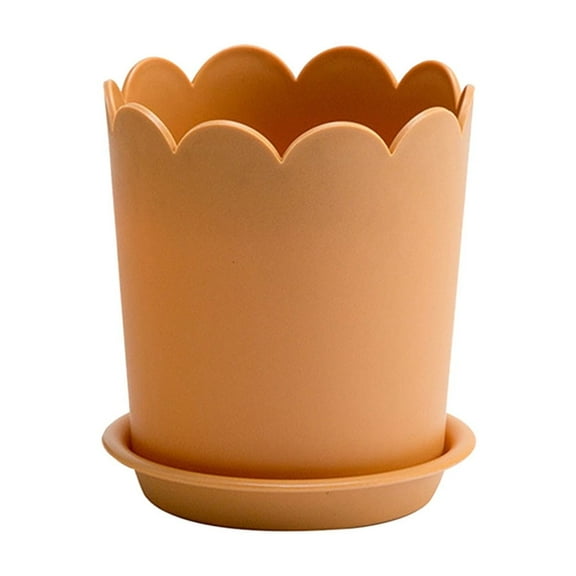 LanSuare Plastic Petals Flower Pot, Thickened Frosted Plastic, Bottom Drain Design, Home Planting Container, Suitable for Plants, Herbs, Indoor Gardening