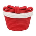 thumbnail image 1 of LanSuare Round Christmas Storage Baskets, Woven Cotton Rope Christmas Storage Basket with White Lid, Suitable for Holiday Presents, Snacks Candy, Birthday Party Supplies,7.9"x6.3", Red, 1 of 6