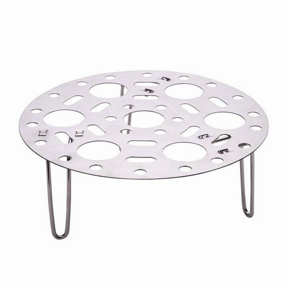 LanSuare Stainless Steel Adjustable Steaming Rack, Height Customizable Egg and Vegetable Cooker, Round Serving Tray, Multi-Level Kitchen Essential