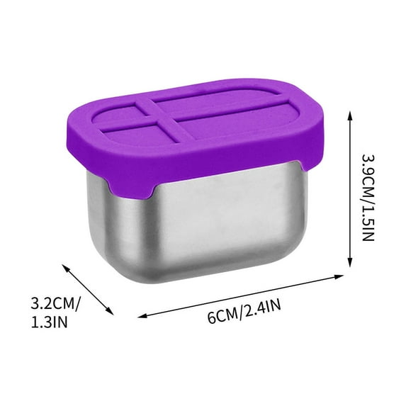 LanSuare Stainless Steel Dip Dish, Dual-Compartment Sauce Container with Lid, Microwave & Dishwasher Safe, Leakproof for Condiments/Fruits, Camping & Home Kitchen Use