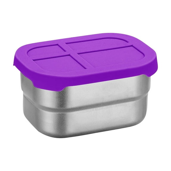 LanSuare Stainless Steel Dip Dish, Dual-Compartment Sauce Container with Lid, Microwave & Dishwasher Safe, Leakproof for Condiments/Fruits, Camping & Home Kitchen Use