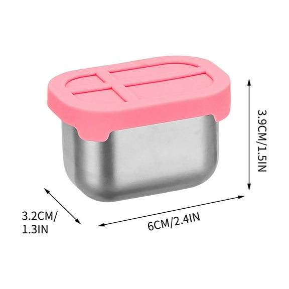 LanSuare Stainless Steel Dip Dish, Dual-Compartment Sauce Container with Lid, Microwave & Dishwasher Safe, Leakproof for Condiments/Fruits, Camping & Home Kitchen Use