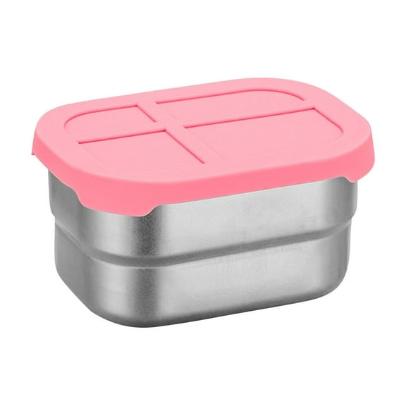 LanSuare Stainless Steel Dip Dish, Dual-Compartment Sauce Container with Lid, Microwave & Dishwasher Safe, Leakproof for Condiments/Fruits, Camping & Home Kitchen Use