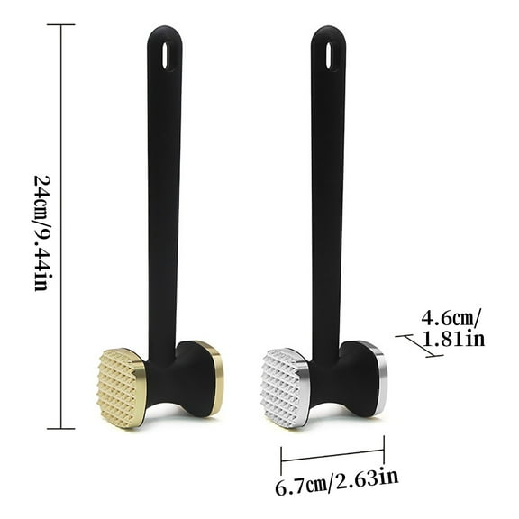 LanSuare Stainless Steel Double-Sided Meat Mallet, Wholesale Kitchen Gadget for Beef, Chicken, Loose Steak Preparation, Tendon Breaker with Grip Handle