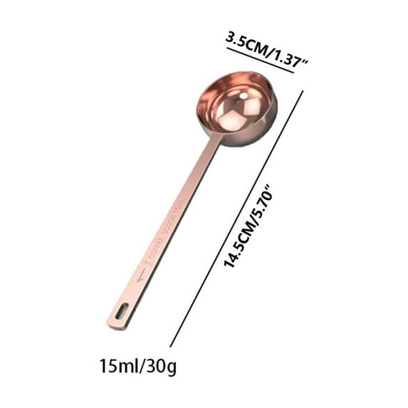 LanSuare Stainless Steel Graduated Measuring Spoon, 15ml/30ml Dual-Use, Long Handle for Coffee, Seasonings, Liquid Kitchen Measurements, Dishwasher Safe