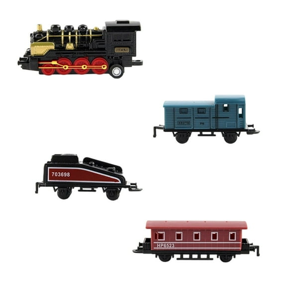 LanSuare Steam Train Model Toys Set, Mini Simulation Steam Toys, Pull-Back Die-Cast Locomotive, Suitable for Home Decor and Gift for Enthusiasts, Collectors, Black