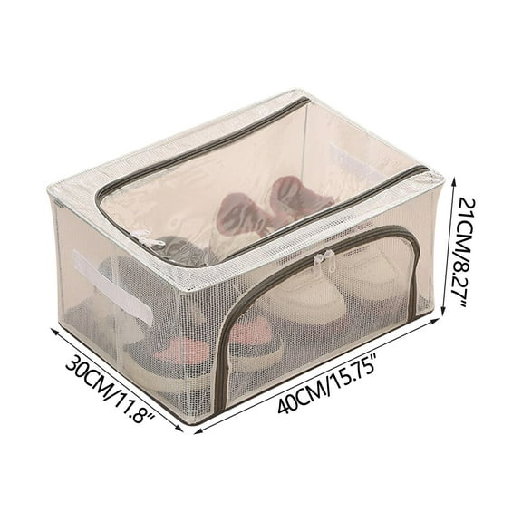 LanSuare Transparent Foldable Shoe Box with Lid, Dustproof & Hygienic Storage, No-Assembly Design for Closet, Dorm, Travel