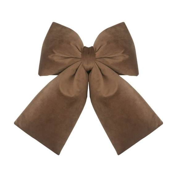 LanSuare Velvet Bows for Christmas Tree Ornaments, Xmas Velvet Twists Ties Bows Suitable for Indoor, Outdoor, Wreaths, Holiday Xmas Tree, Gift Wrapping Crafts(5.5"x4.9", Brown)