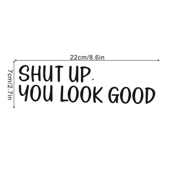 LanSuare Wall Stickers, Self-Adhesive Mirror Decals, "Shut Up" Sign Personalization Design, Mirror Decoration for The Bathroom Room, Home, Office