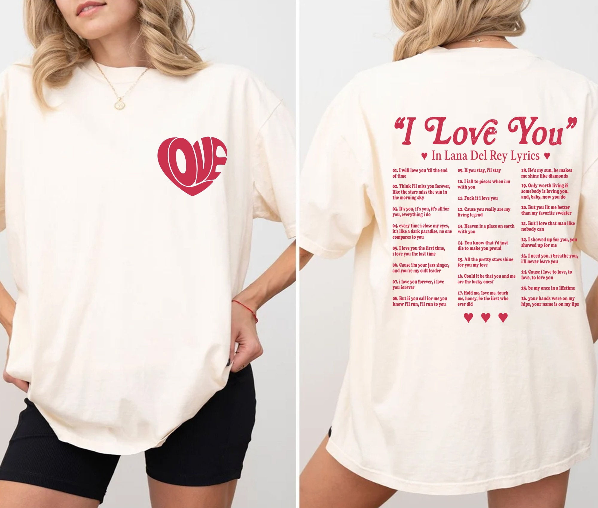 Lana Del Rey I Love You Lyrics Shirt, Lana Del Rey Double Side Shirt
