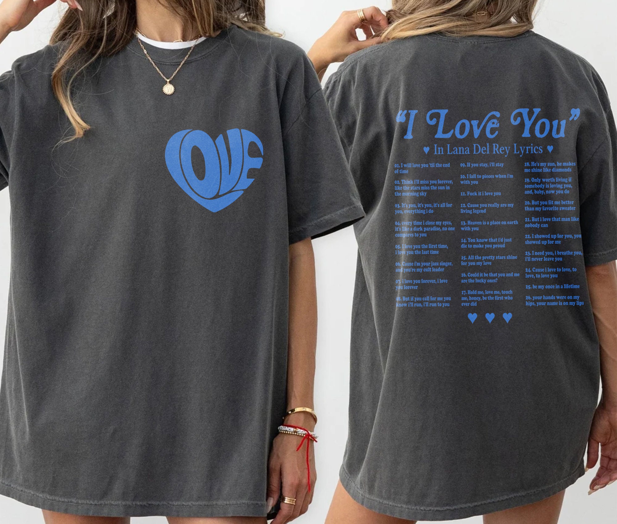 Lana Del Rey I Love You Lyrics Shirt, Lana Del Rey Double Side Shirt