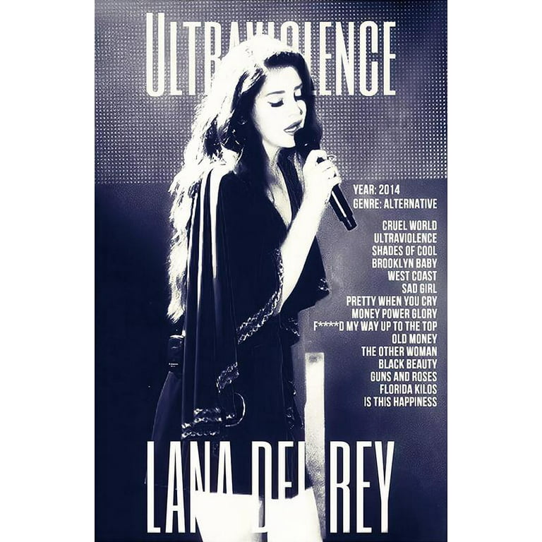Lana Del Rey Ultraviolence Poster Cool Wall Decor Art Print Posters for  Room Aesthetic - Matte Poster Frameless Gift 12x18Inch,30x46cm