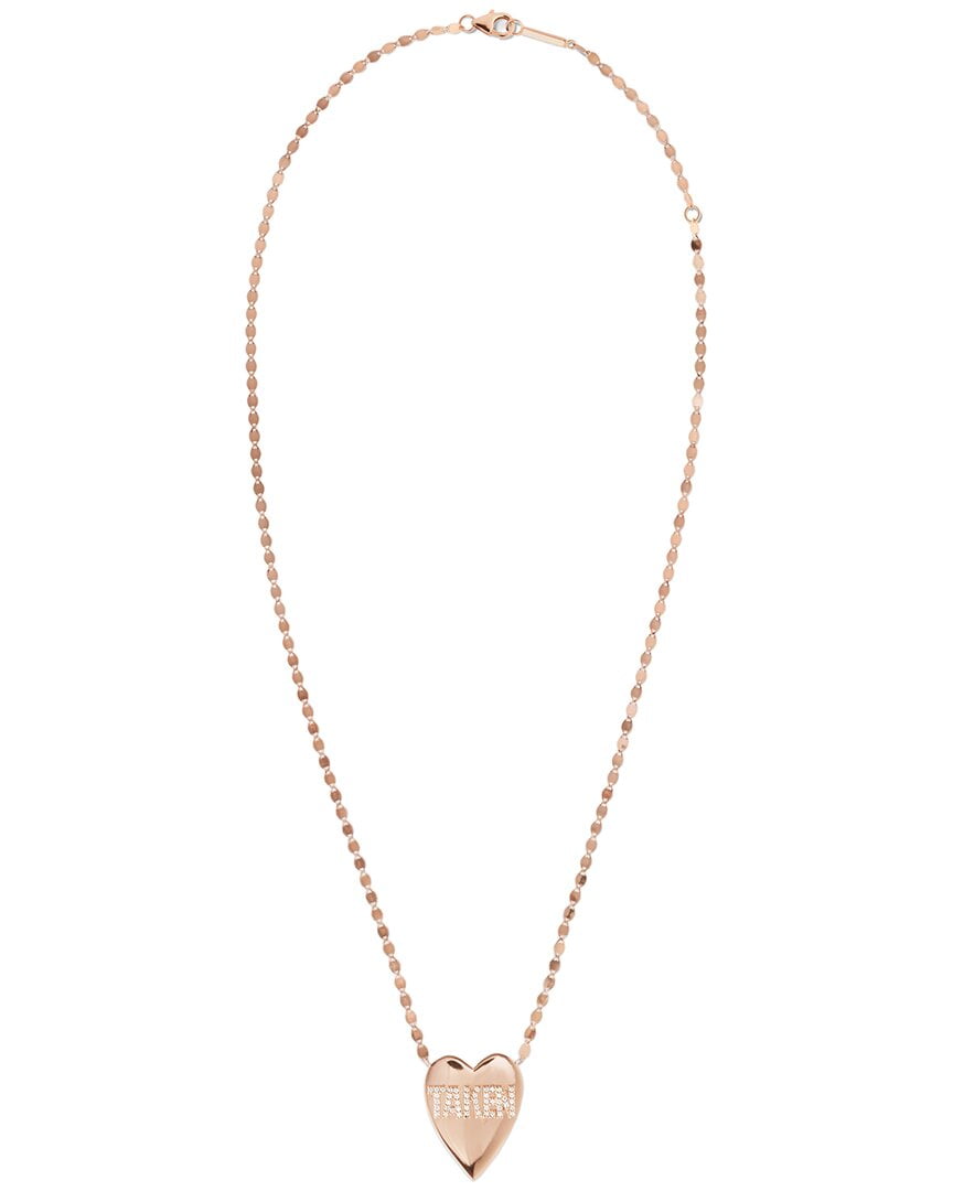 Lana Jewelry 14K Rose Gold 0.14 ct. tw. Diamond Taken Heart Necklace