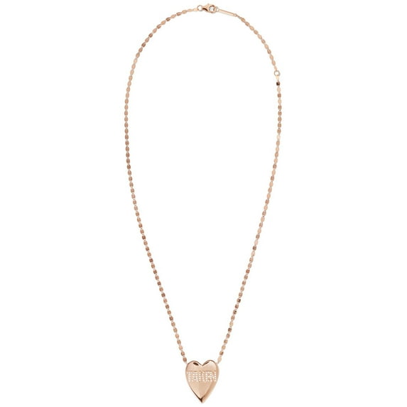 Lana Jewelry 14K Rose Gold 0.14 ct. tw. Diamond Taken Heart Necklace