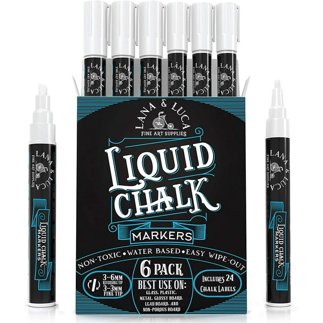 Lana & Luca Liquid Chalk Markers Pen White Dry Erase Marker for