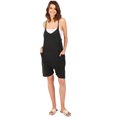 thumbnail image 1 of Double Zero Women's Oversized Baggy Side Pockets Harem Fit Romper (Black, Small), 1 of 4