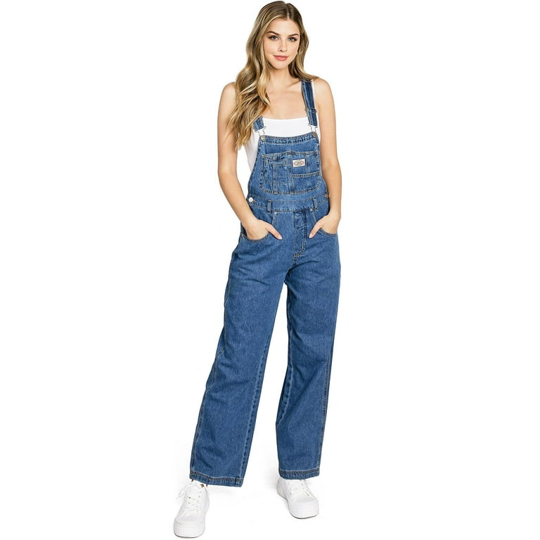 Women's denim shop overalls walmart