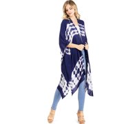 Lana Roux Womens Lightweight Boho Layering Kimono One Size, Navy