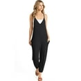 thumbnail image 1 of Lana Roux Womens Baggy Maternity Lounge Jogger Jumpsuit (Black, L), 1 of 3
