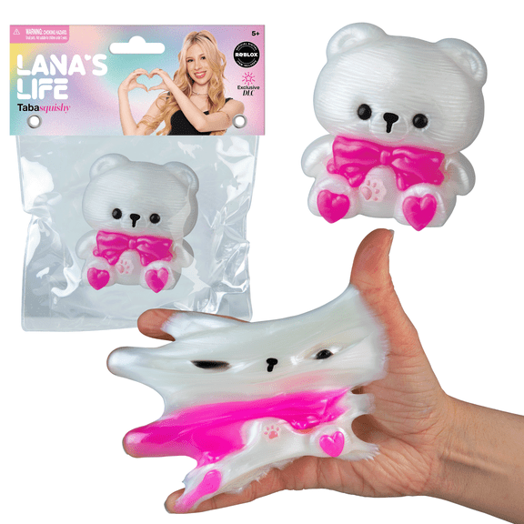 Lana's Life TABA Squishy Bear with Bowtie - Includes Exclusive DLC Digital Item - Lana Rae Inspired TABA Squishy Toys - Soft Sticky Stress Ball Toys - Fidget Toys and Gifts for Kids, Adults