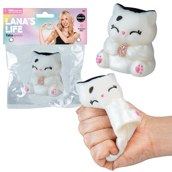 Lana's Life TABA Squishy Milo the Cat - Includes Exclusive DLC Digital Item - Lana Rae Inspired TABA Squishy Toys - Soft Sticky Stress Ball Toys - Fidget Toys and Gifts for Kids, Adults