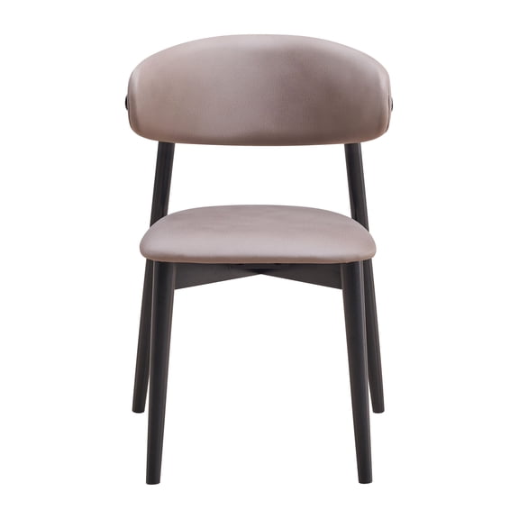 Lanae Gray Polished Microfiber & Black Finish Side Chair (Set of 2) - Modern Dining, Living Room Furniture - 23" W x 21" D x 32" H - Durable Rubberwood & Composite Wood Construction