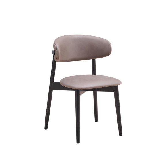 Lanae Side Chair (Set-2), Gray Fabric & Black Finish